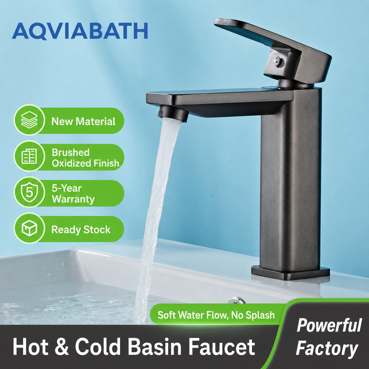 Aqvia Bath hot & cold dual-control basin faucet