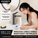 Gunmetal Hot & Cold Countertop Basin Faucet