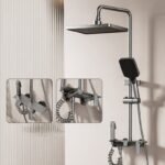 Brushed Square Rain Shower Set