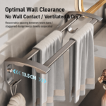 Gunmetal Aluminum Alloy Towel Shelf - Image 2