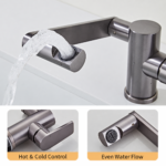 360° Anti-Splash Mechanical Arm Mixer Faucet - Image 2