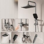 Brushed Square Rain Shower Set - Image 2