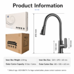 High-Flow Anti-Splash Swivel Kitchen Mixer Faucet - Image 3