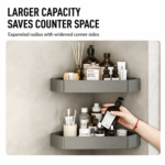 Wall-Mounted Aluminum Alloy Corner Shower Basket - Image 3