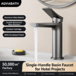 Gunmetal Hot & Cold Single-Hole Basin Faucet