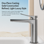 Gunmetal Hot & Cold Single-Hole Basin Faucet - Image 4