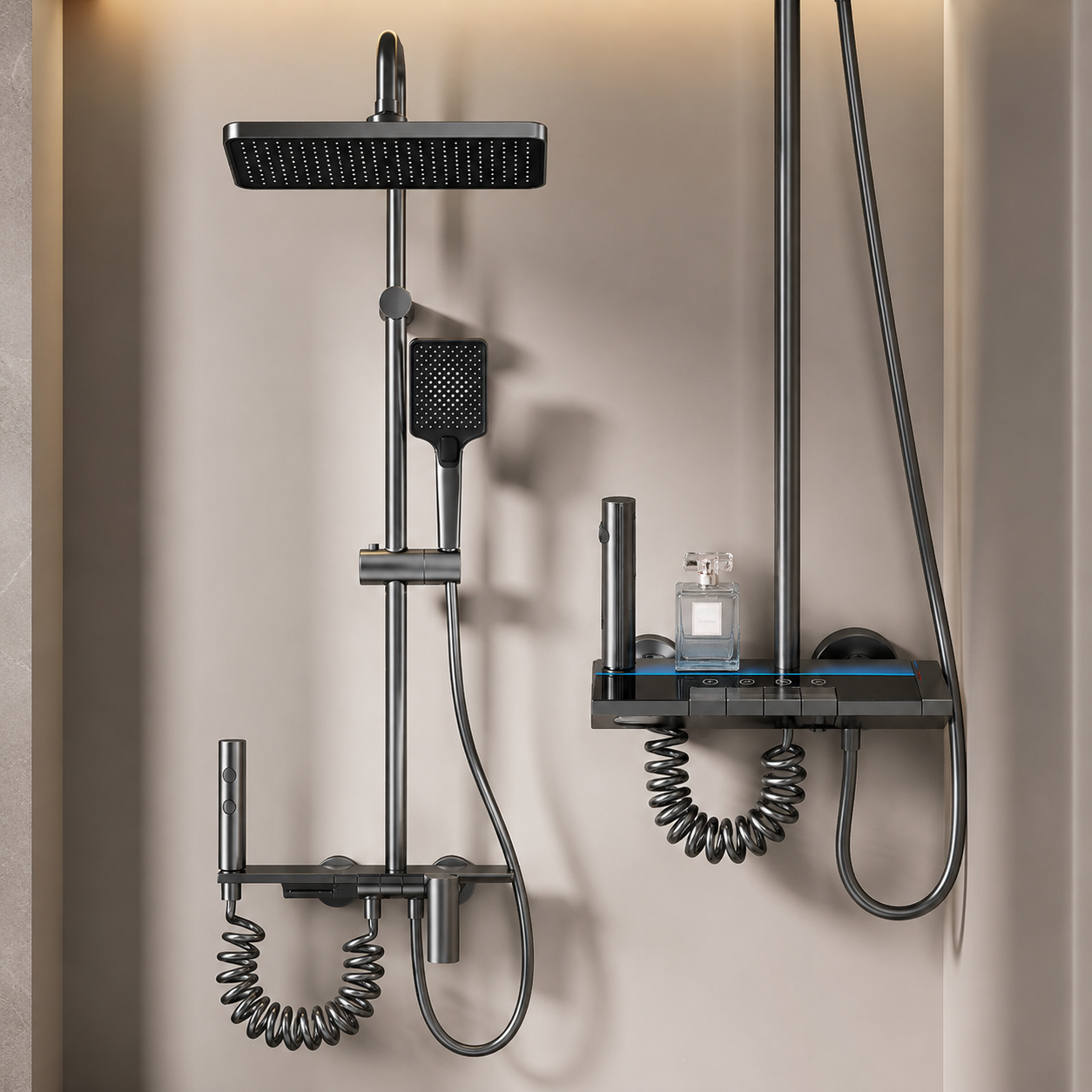 370 Digital LED Thermostatic Shower Panel Set - Image 1