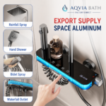 Piano-Key Gunmetal Digital Shower Set