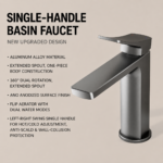 Gunmetal Hot & Cold Countertop Basin Faucet - Image 6